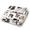 Retro Vintage Art Cute Dogs Warm Soft Blanket Kids Adult Plush Throw Blanket Novelty Outdoor Flannel Bedspread Sofa Bed Cover