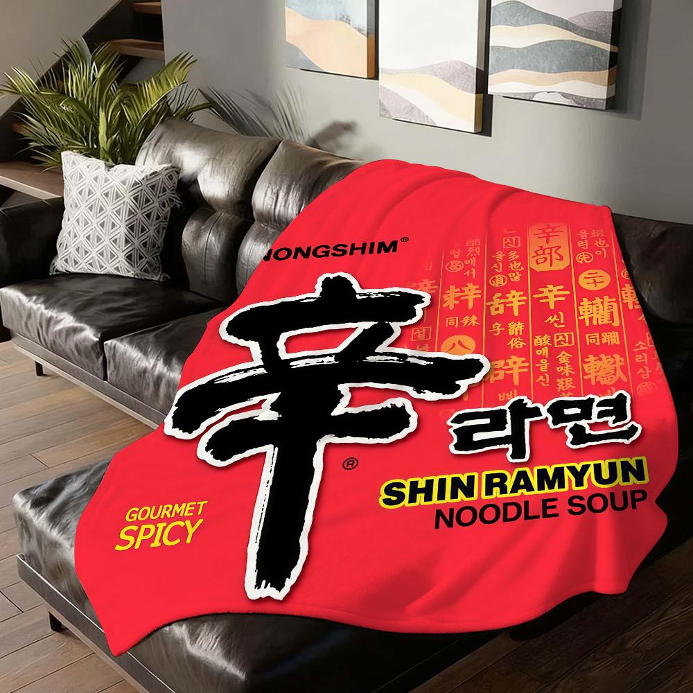 Fashion print S-Shin Ramyun Blanket For Sofa Office Bed Plane Travel Sleep Read Relax Camping Soft And Warm