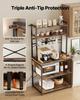 Kitchen Bakers Rack, 1.5m Power Cable Bakers Rack with Power Outlet, Kitchen Stand with X-Shaped Support Bar, 12 S-Shaped Hooks, Coffee Bar Stand for