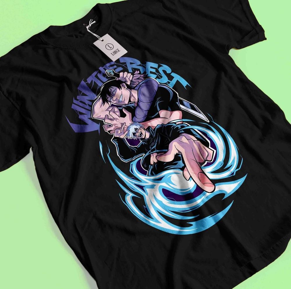 

Футболка Тодзи Фусигуро Футболка Годжо Сатору Футболка Дзюдзюцу Кайсен Футболка Футболка Сукуна Гето L