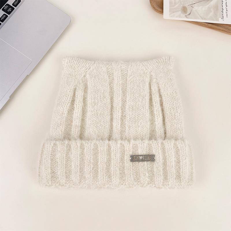 New knitted wool hat winter warm cold hat cute casual versatile headhat show face small wool hat