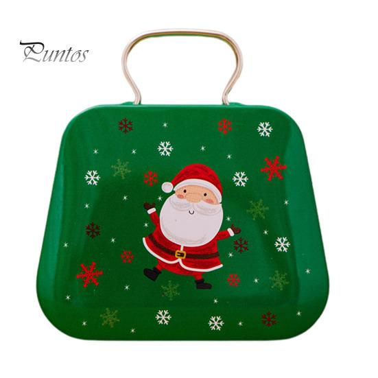 

Різдвяна коробка для цукерок з ручкою. Міні-залізна сумка-тоут Сніговик Санта-Клаус. Тримач для закусок. Різдвяна вечірка. Святковий контейнер для зберігання солодощів. B