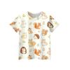 Kids Animal Print Crew Neck Short Sleeve T Shirt Casual Loose Fit Top Soft Comfortable Fabric Suitable for Everyday Wear