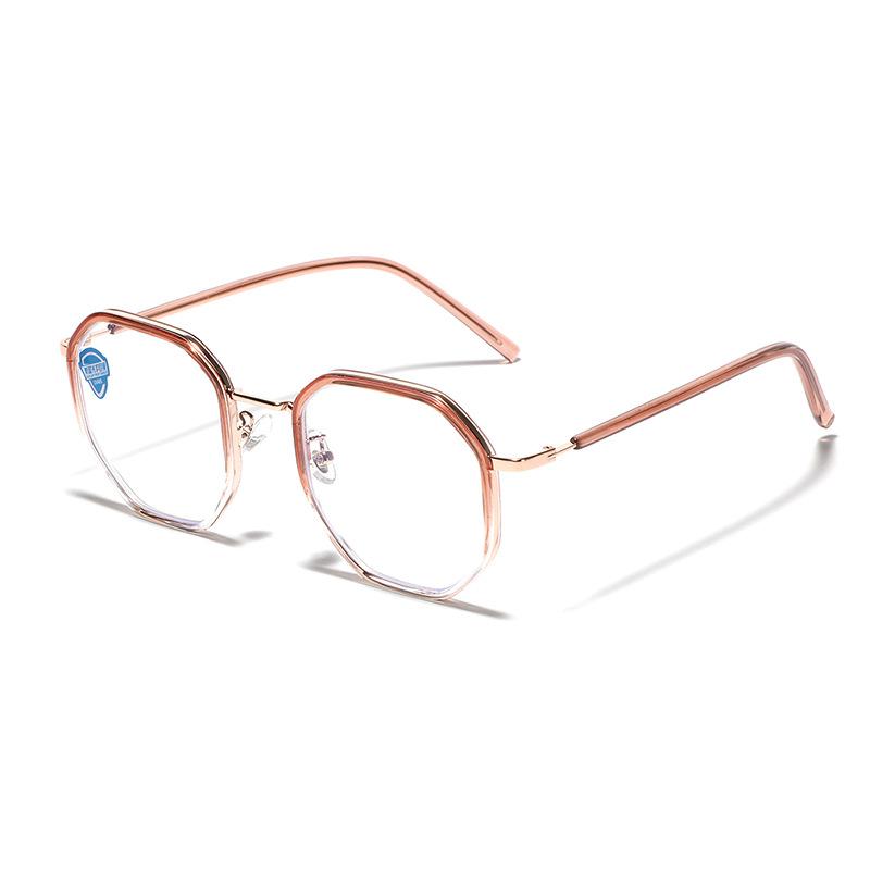 Glasses Metal Ring Literary Retro Flat Glasses Women'S Face Covering Plain Glasses Square Glasses Men