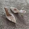 Síťované Vyšívané Tenké Sandály na Vysokém Podpatku Dámské Letní Sexy Slingback Špičaté Lodičky Společenské Boty