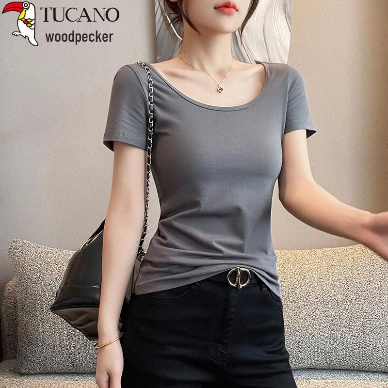 Woodpecker Women's Slim Fit U-Neck Short Sleeve T-Shirt