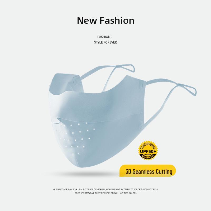 Ono Blush High-End Facekini: Ice Silk UV Protection, Breathable Sunscreen Mask with Eye Corner Shield for Women