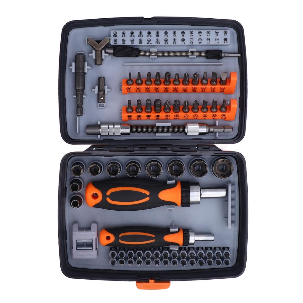 68 in 1 Ratchet Screwdriver Set CRV Steel Magnetic Screwdriver Bits and Sockets Set with Ratcheting