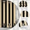 Schwarz-Creme-Streifen Duschvorhang Lilienmuster Klassisch Elegant Dekor Modernes Badezimmer Design Wasserdicht Ungiftig