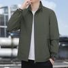 New Spring and Autumn Men's Casual Jacket Jacket Middle-aged and Elderly Stand-up Collar Jacket Loose Large Size Top