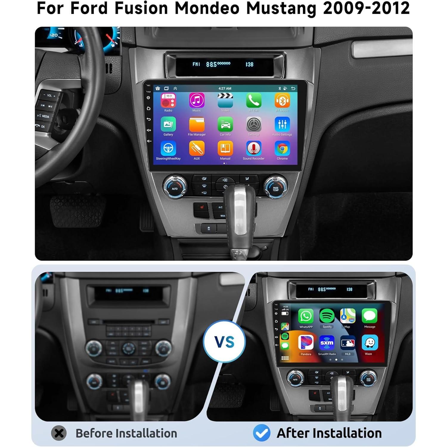 

Автомобильное радио для Ford Fusion Mondeo Mustang 2009-2012 10,1-дюймовый сенсорный экран IPS Android Stereo - Беспроводной Carplay и Android Auto - DSP/GPS/WiFi 4-core 1+32CP