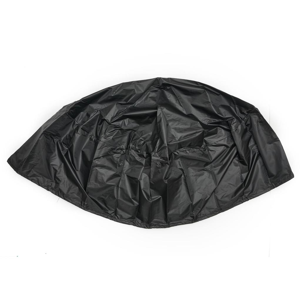 Black Waterproof Round Fire Cover BBQ Cover Outdoor Dust Waterproof Heavy Duty Grill Cover Garden Yard Cover Furniture Covers