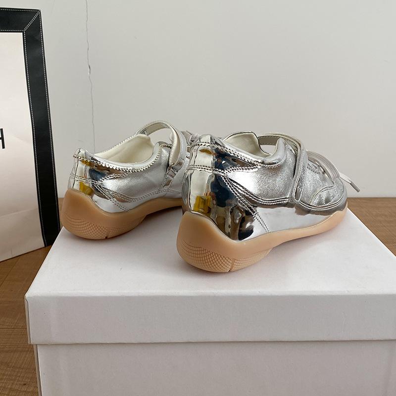 Sheepskin version~ inner height increase 6cm fashion ballet shoes women's spring new casual sports small leather shoes Mary Jane shoes