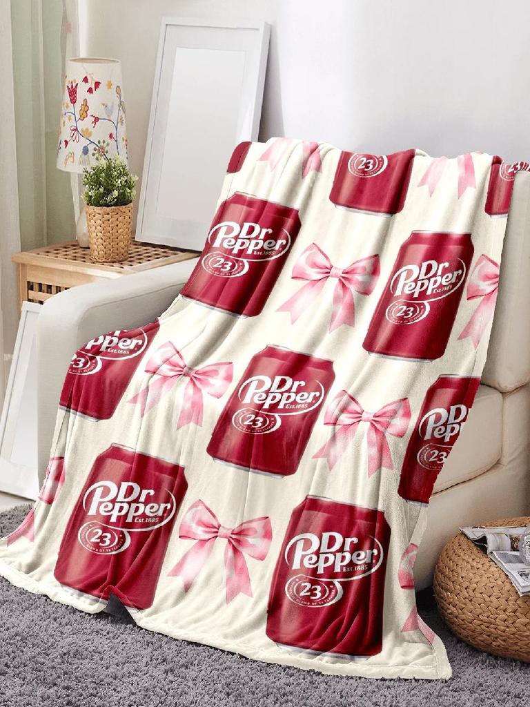 Dr Pepper Print Blanket UltraSoft Perfect for Sofa Bed Office Travel Machine Washable Ideal Gift