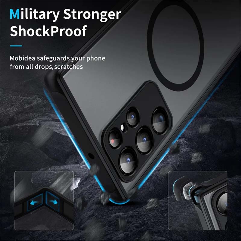 Luxury Magsafe Wireless Charge Case For Samsung Galaxy S20 S21 S22 S23 FE S24 Plus S24Ultra Shockproof Matte Clear Back Cover