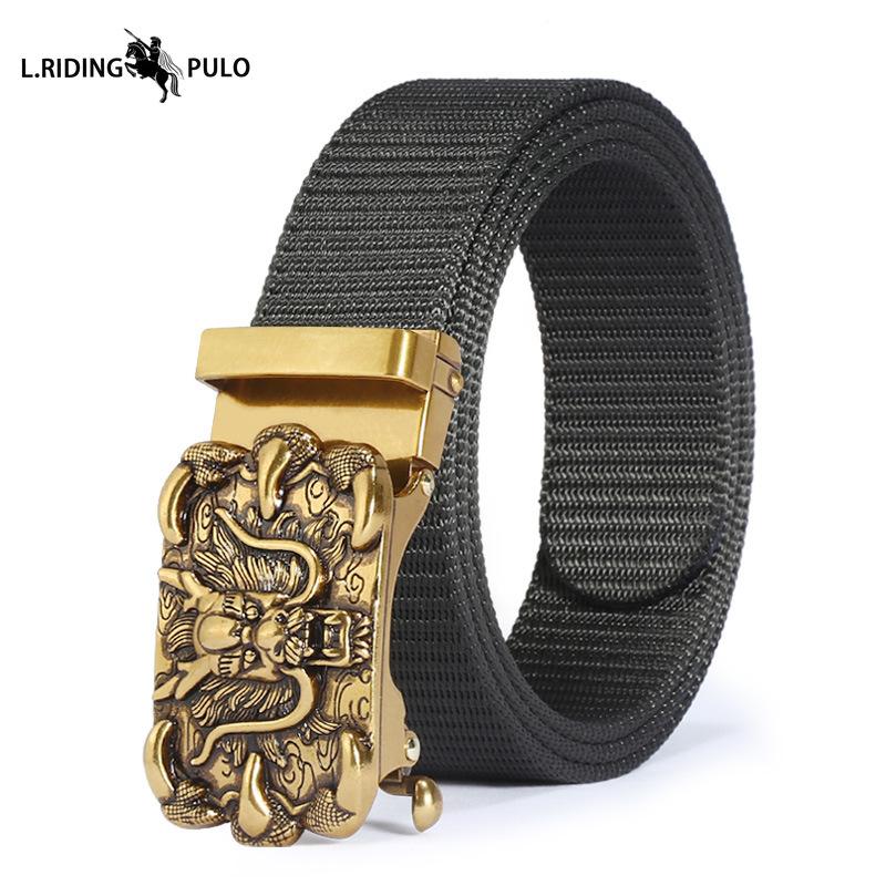 Men's Casual Nylon Fashion Belt with Alloy Automatic Buckle