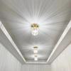 Modern Ceiling Light Semi Recessed Ceiling Fixture Chrome Finish for Bedroom Bathroom Hallway Closet Silver
