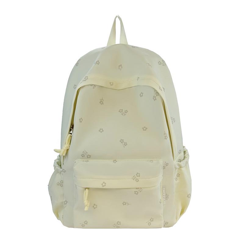 Floral Print Backpack with Front Pocket and Side Pockets
