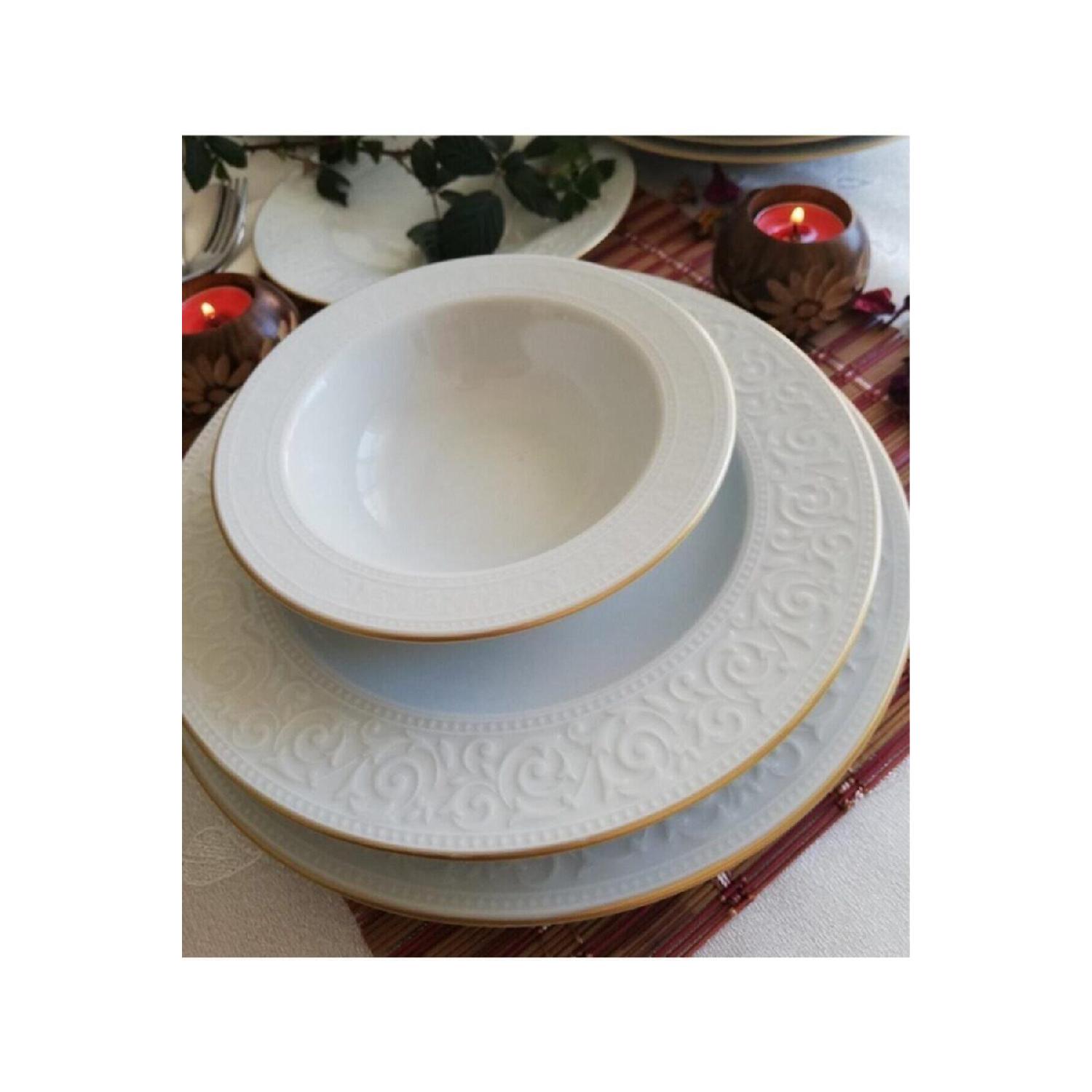 

Фарфоровый сервиз Азалия, 48 предметов, позолоченный, на 12 персон белый