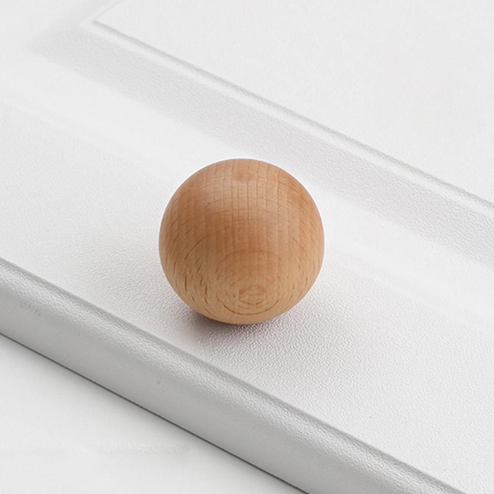 

6564 40mm Diameter Drawer Pull Knob Single Hole Wooden Round Ball Cabinet Wardrobe Furniture Handle