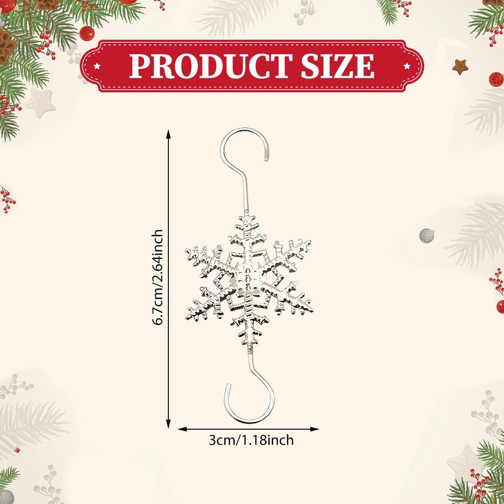 10 Pieces Christmas Ornament Hooks Christmas Tree Hangers Reusable Heavy Duty Xmas Hooks for Office Wedding Xmas Festival