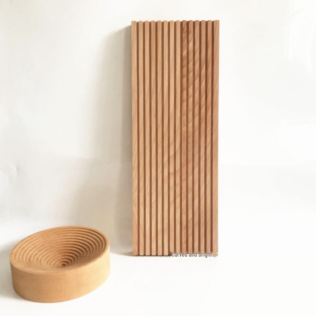 Japanese Beech Wood Ripple Pattern Chopping Board & Tray for Boiling Tea, Cake, Bread, and Creative Decor.