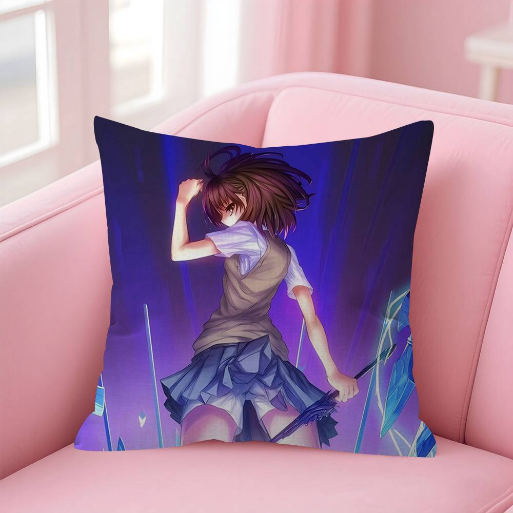A Certain Scientific Railgun Cushion Cover Car Throw Pillow Case For Sofa Car Christmas Gift