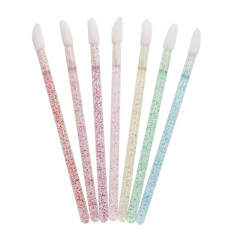 50pcs Crystal Lip Brush Set: Portable Lipstick & Gloss Applicators