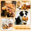 Flyfox European Made Squeaky Plush Monkey Dog Cat Toy Safe OEKO-TEX Certified Chew Toy for Small Dogs Puppies Stress Relief Yellow Brown
