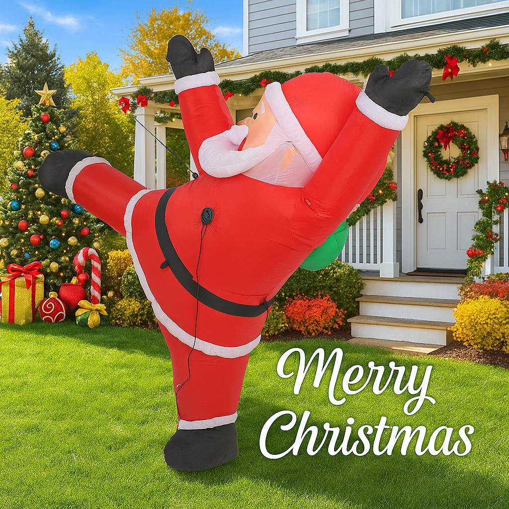 6.23FT Inflatable Toy Climb Santa Claus Xmas for Yard Lawn Party Decoration with LED Light Christmas Home Supplie Ornament Gift
