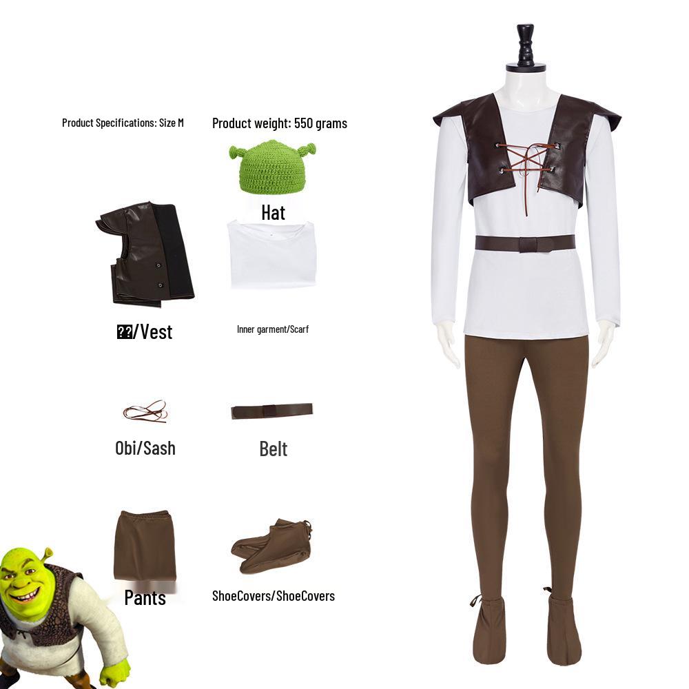 Shrek Monster Cosplay Bodysuit Costume for Halloween 130 cm