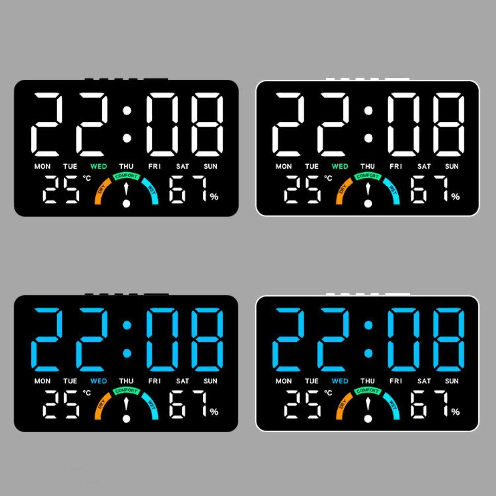 Temperature Electronic Wall Clock Wall-mounted Display Table Clock Digital LED Clocks  for Bedroom