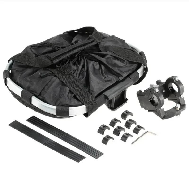 Bicycle Front Basket,Bike Small Pet Dog Carry Pouch,2in1 Detachable MTB Cycling Handlebar Tube Hanging Fold Baggage Bag 5KG Load
