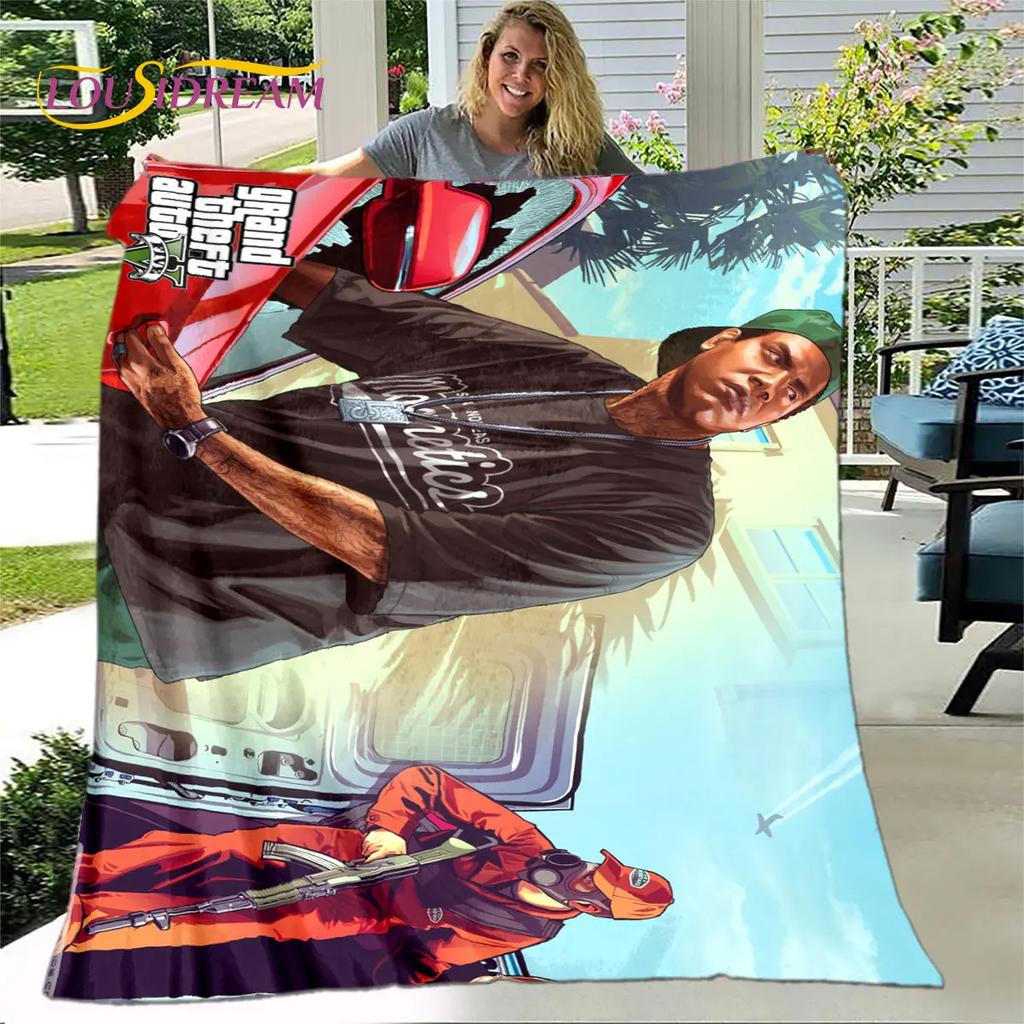 Grand Theft Auto GTA Game Gamer Soft Plush Blanket,Flannel Blanket Throw Blanket for Living Room Bedroom Bed Sofa Picnic Cover
