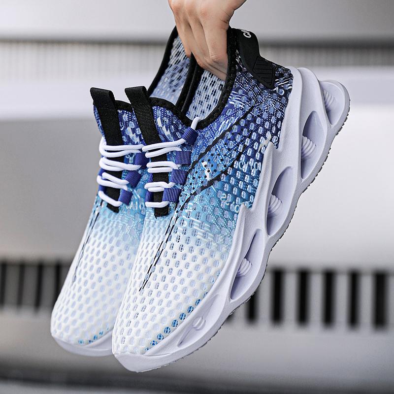 

2024 Мужская спортивная и повседневная обувь. Летняя модная новая обувь. Черная мужская обувь с круглым носком. 36 синий