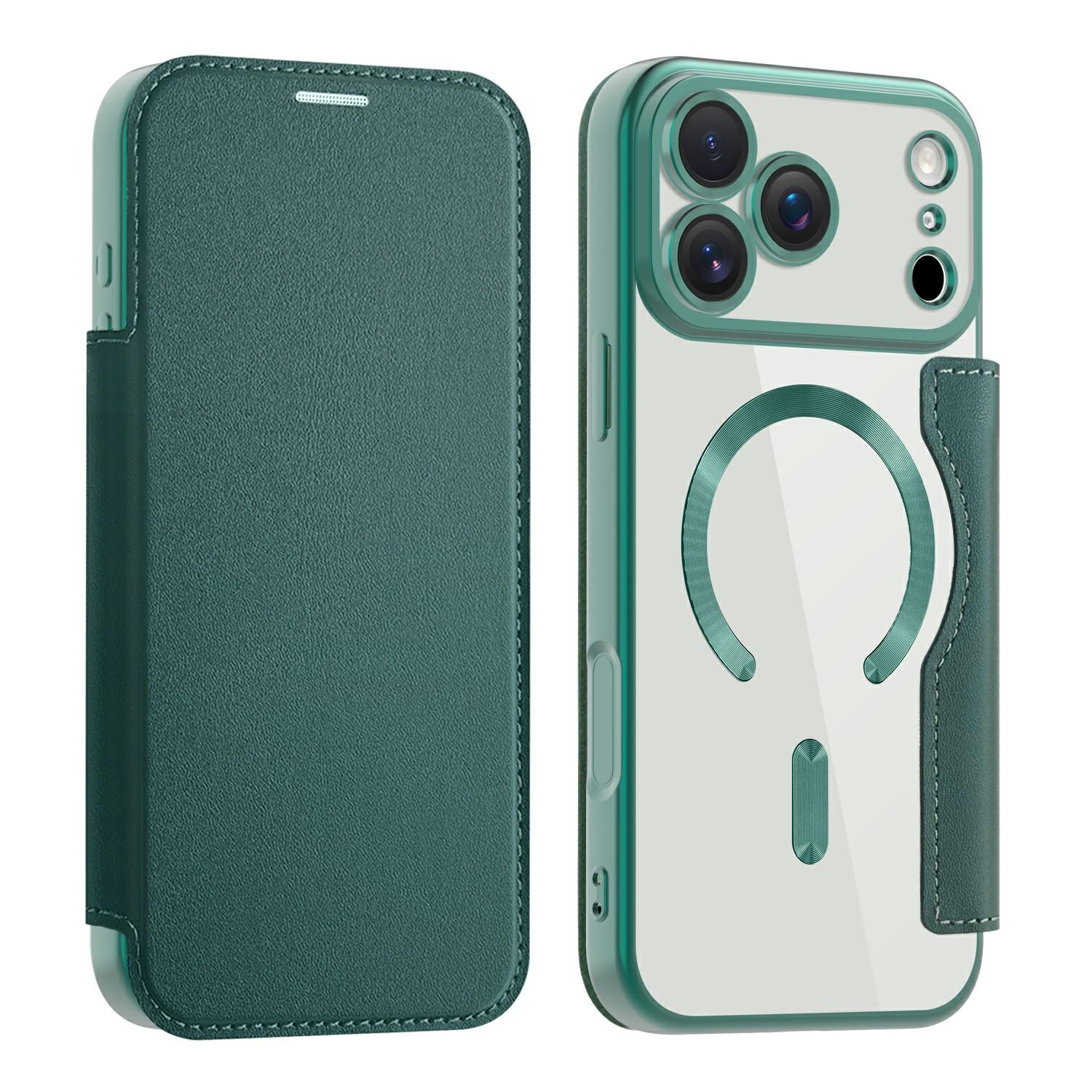 Чехол для iPhone 17 Pro, совместимый с MagSafe, кожаный чехол для телефона с RFID-блокировкой H