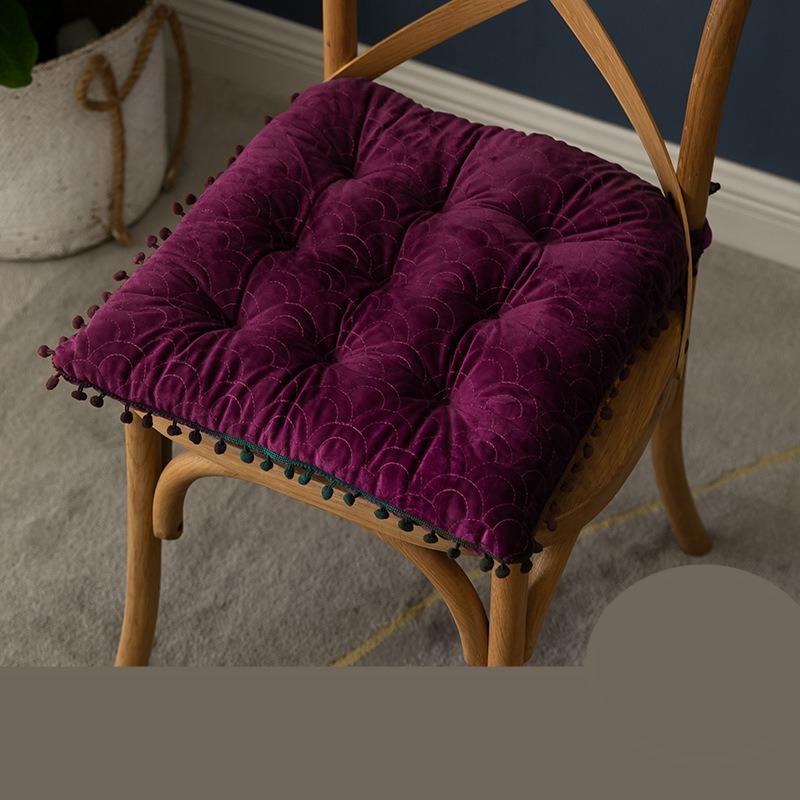 

Nordic Dutch Velvet Cushion Multi-scenario Application Home Living Room Floor Office Chair Quilting Cushions Tassel Decorat Anti Slip Strap Fart Pads 40*40cm 1pcs