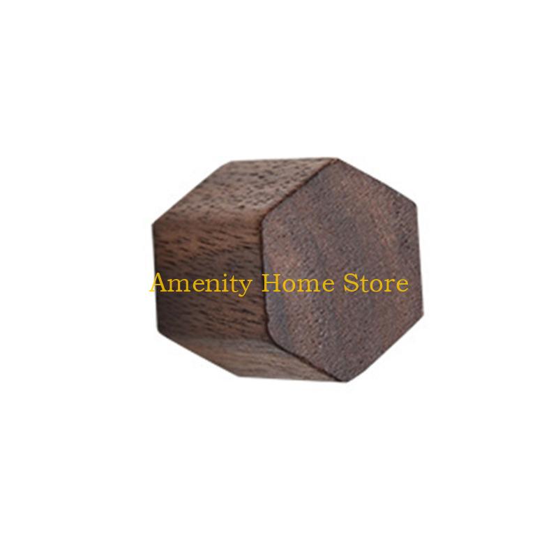 

F26C Wooden Fridge Magnet Stickers Simple Hexagon Office Magnets Message Board Ornament for Kitchen Refrigerator Home Kid Toy