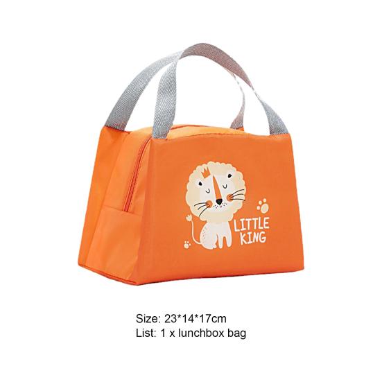 Excellent Cartoon Pattern Soft Texture Bento Tote Children Insulated Lunch Pack Bag for Picnic
