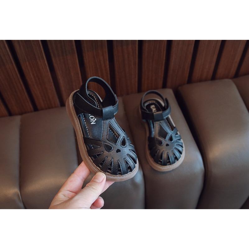 Retro Princess Closed Toe Sandals Soft Sole Non-slip Kids Summer Beach Footwear