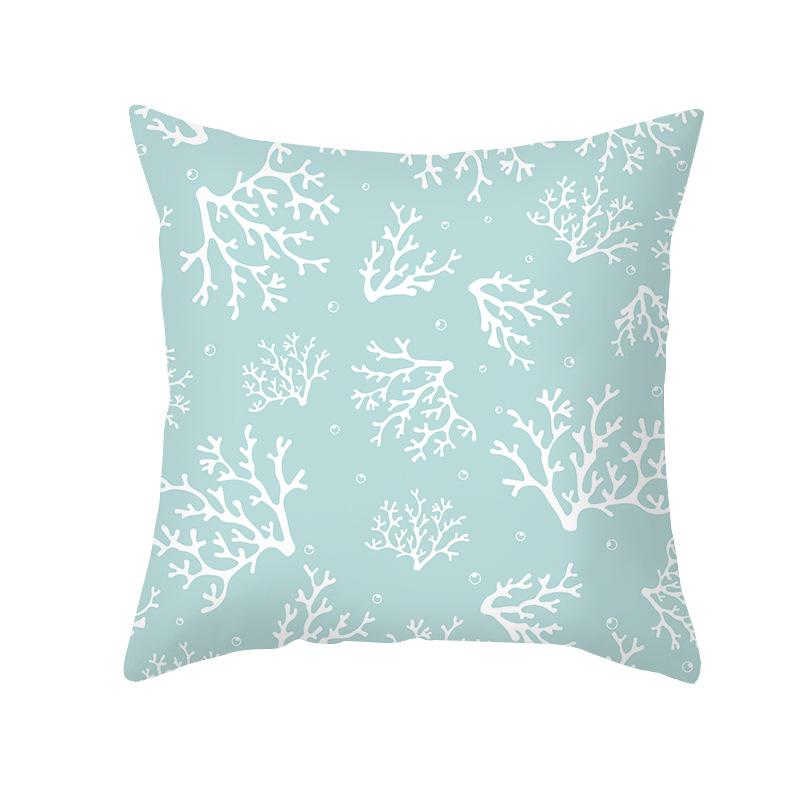 Blue Geometric Pillow Cover Nordic Simple Shopee Home Sofa Cushion Cover Peach Skin Printed Cushion