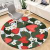 1pc Strawberry Pattern Office Round Rug, Non-slip, Soft and Durable Office Rug for Interior Decoration, Perfect for Office,Decoration yy260204073