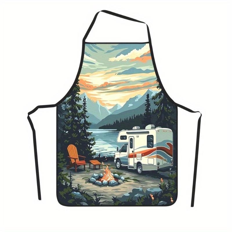 1pc Chef's Apron, 100% Polyester, Beautifully Designed, Adjustable Size, High Quality, Perfect for Cooking, Grilling and Grillin