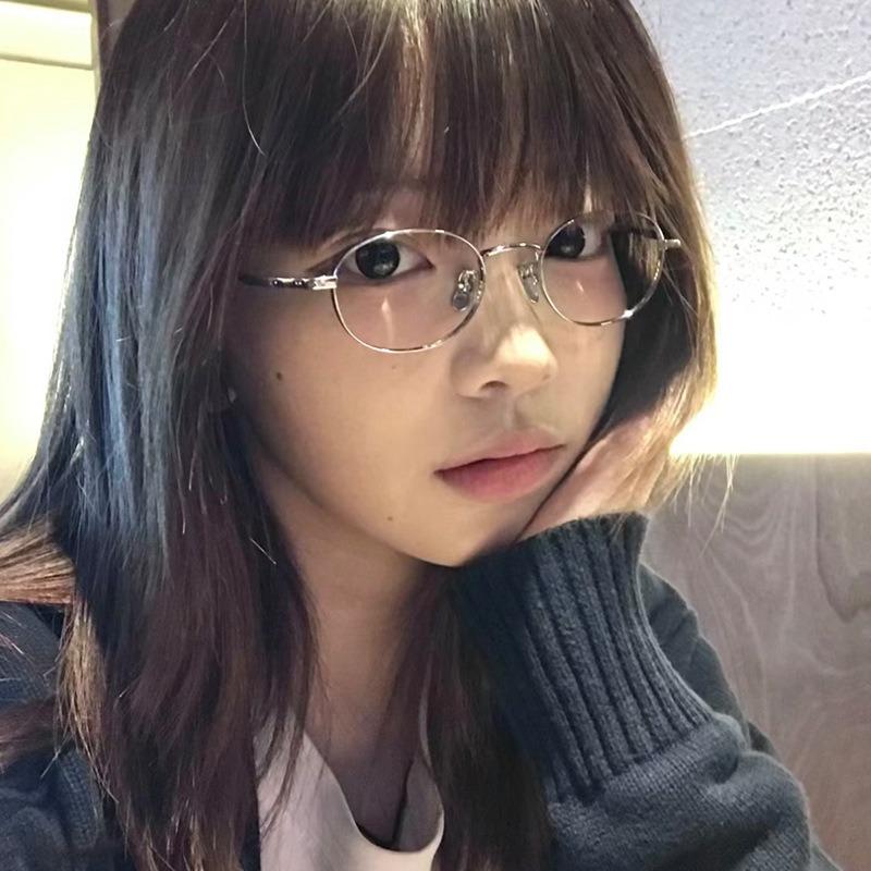 Y2k Small Oval Metal Frame Reading Glasses Woman Korean Fashion Optics Spectacle Finished Near Eyewear -1.0 -4.0  Oculos