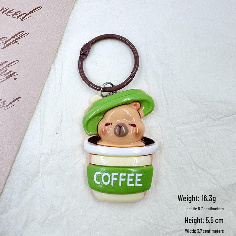 Kreskówkowy kapibara żywica DIY brelok zawieszka