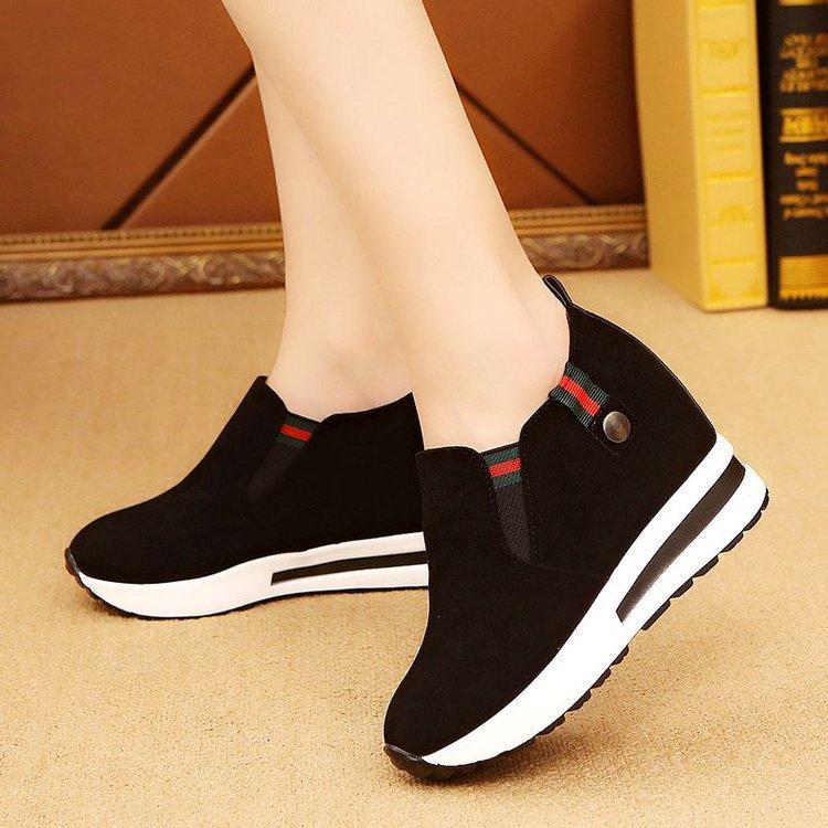 Oman Sneakers Casual Thick-soled Shoes Breathable Increased Shoes Ladies Casual Black Female Wedge Shoes