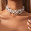 Diamond webbing water drop splicing neck chain exquisite collarbone chain necklace