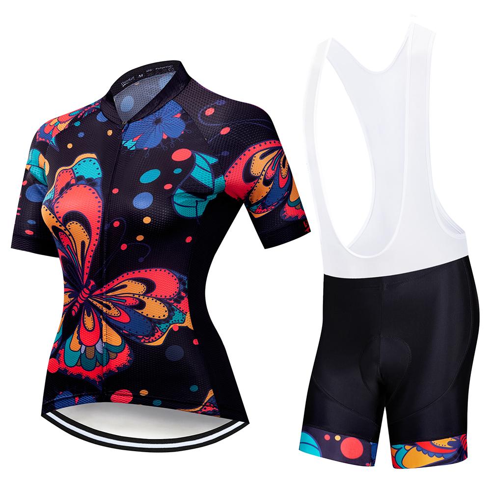 Women's Short Sleeve Cycling Jersey Set Summer MTB Bike Outdoor Cycling Clothing Bicycle Clothing Quick-Dry Breathable Clothes