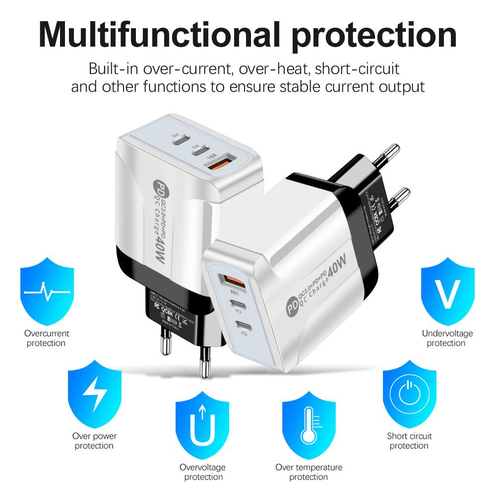 Universal Charger with EU, US, UK, AU Compatibility - Original 1U+2PD Power Adapter