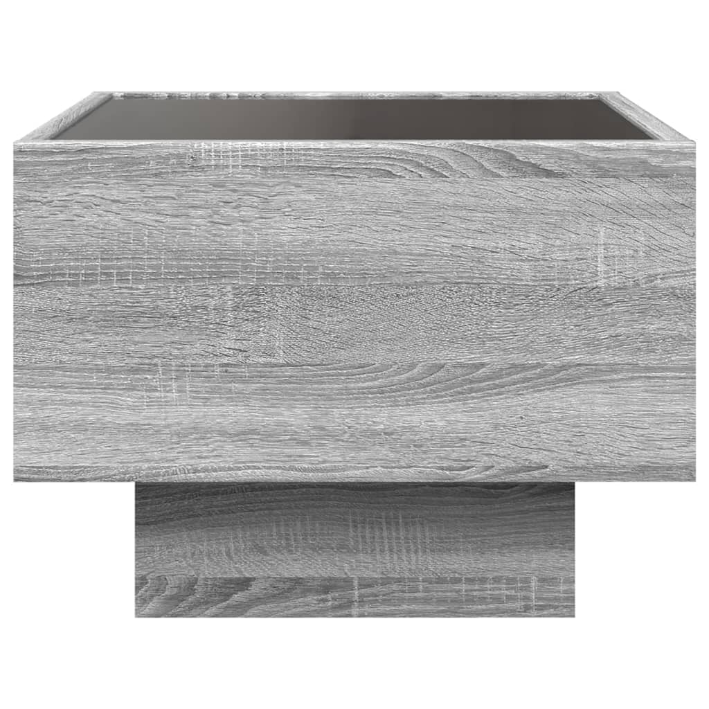 Nightstand with Infinity LED Grey Sonoma 40x40x30 cm